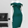 Vestido Luana con mangas caídas-Verde Botella