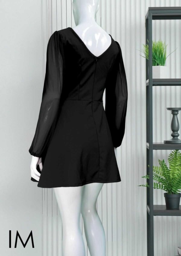 Vestido Michelle con mangas largas-Negro
