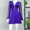Vestido Michelle con mangas largas-Azulino