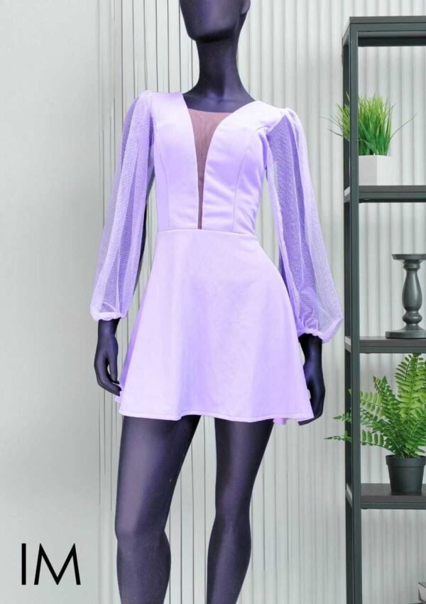 Vestido Michelle con mangas largas-Lila