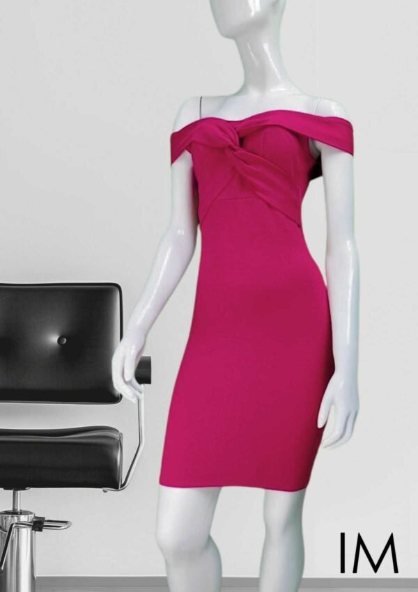 Vestido Luana con mangas caídas-Vino