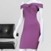 Vestido Luana con mangas caídas-Malva